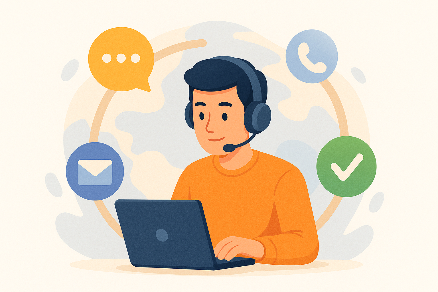 Сотрудник службы поддержки Smarty HelpDesk работает с клиентами